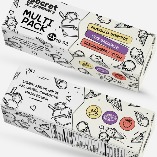 Ice cream multi pack box design 