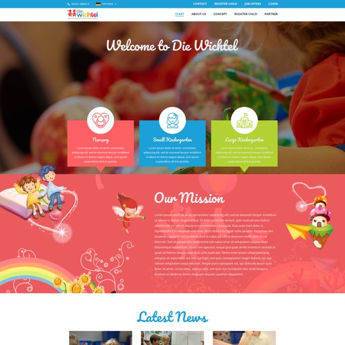  kindergarden Web Template Ui Design / Landing Page Design