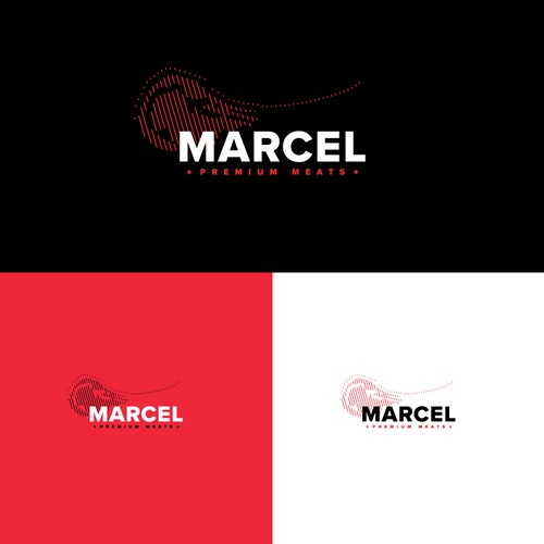 Different logo design concept for a meat shop.