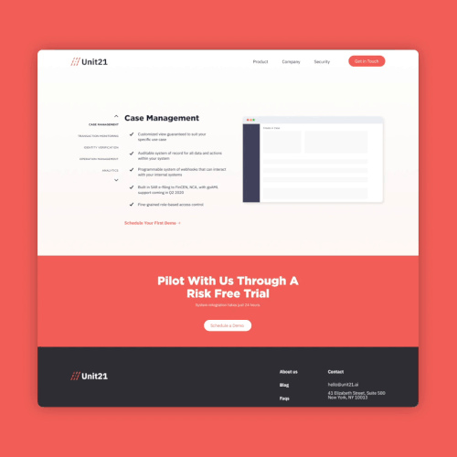 Unit21 Project Web Design and Development with webflow