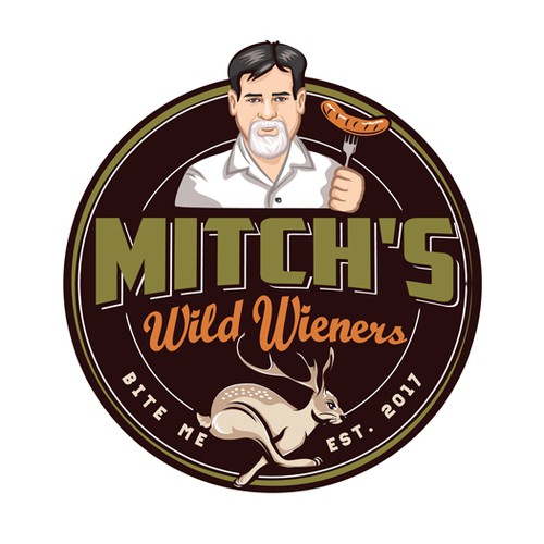 Food truck selling wieners logo