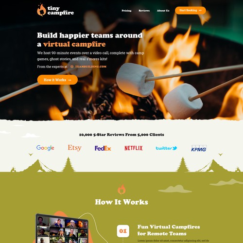 tinycampfire.com web design