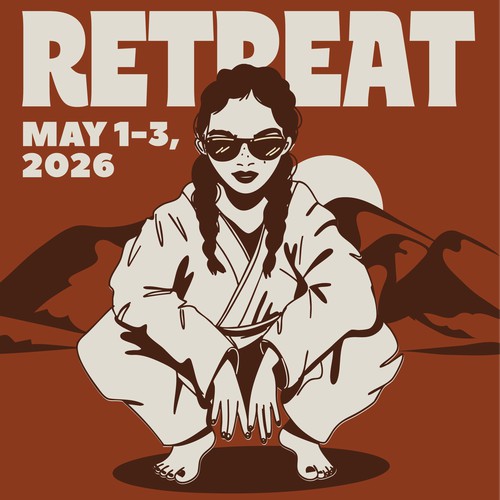 Flyer illustration for women's grappling retreat