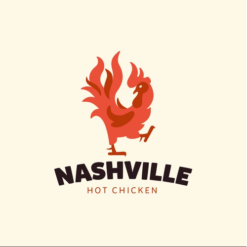 Fiery rooster logo