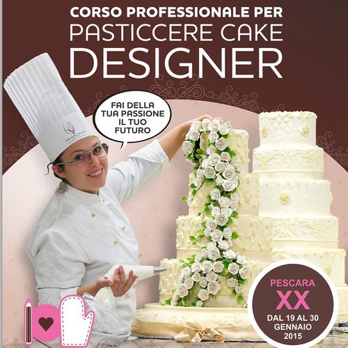 Sweet and professional: flyer for CAKE DESIGN School