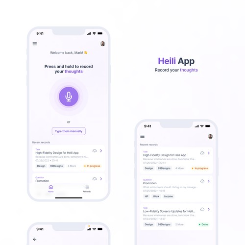 Heili App - Record you Thoughts