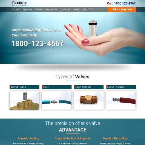 Check Valve Company Website Mockup