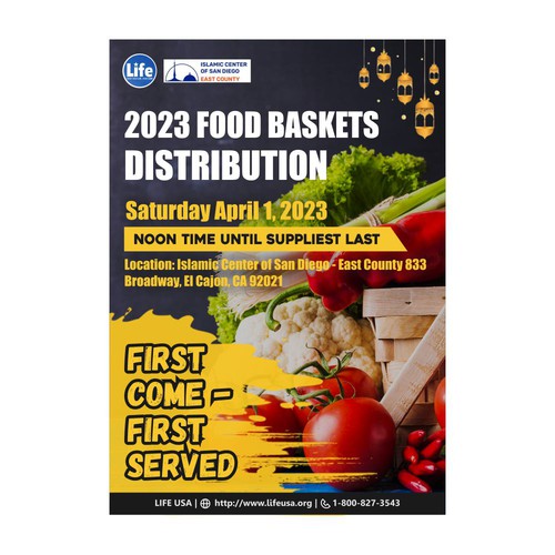 Flyer for "2023 Food Baskets Distribution"