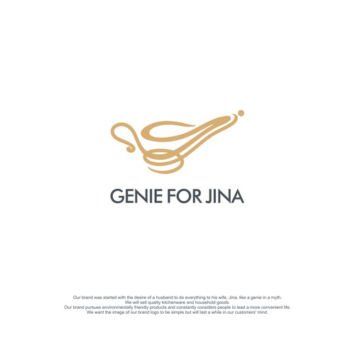 Design a brand identity and logo of Genie and his wife Jina