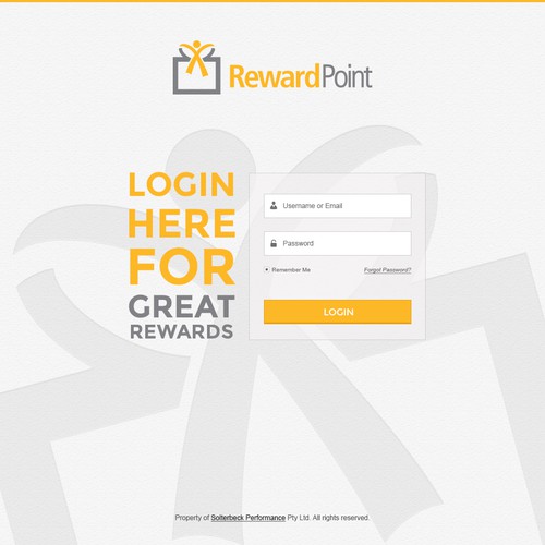 Create an exciting login page for employee reward programs