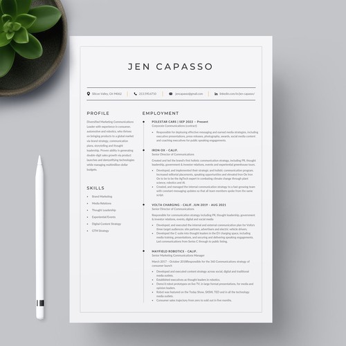 Minimal Resume Design 