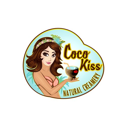 Design a mascot logo for Coco Kiss