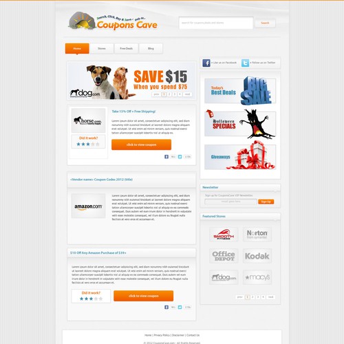 Create the next website design for our 'online coupons' site