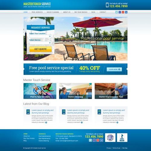 Responsive Website Needed for New Pool & House Cleaning Service