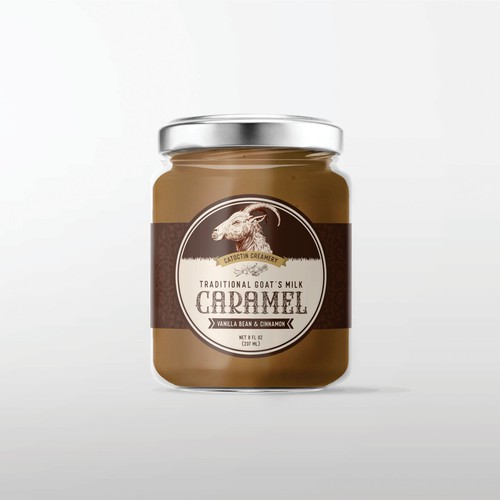 Caramel Bottle Label Design