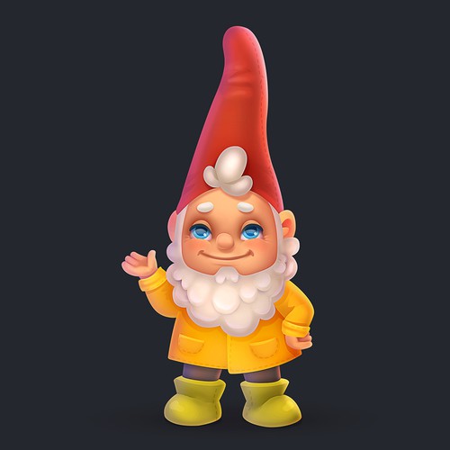 Funny gnome. Cartoon character