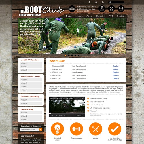 Website design for a boot camp