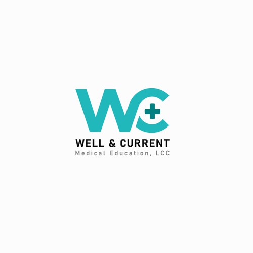 Professional Logo Concept for "Well & Current Medical Education, LLC"