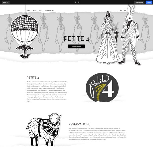eatatpetite4.com Square Website