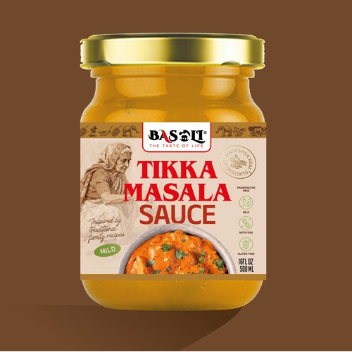 Basoli Tikka Masala Sauce Packaging Design