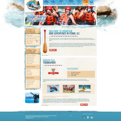 Be Creative & Design a Wordpress Theme for Mountain High River Adventures