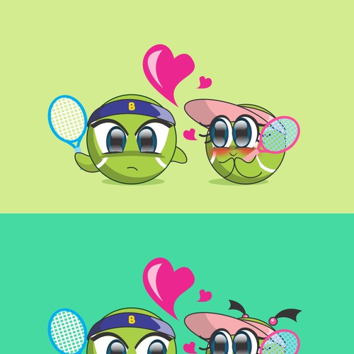 Need to draw Boy and Girl TENNIS BALL CHARACTERS for possible T-shirts. Branding.