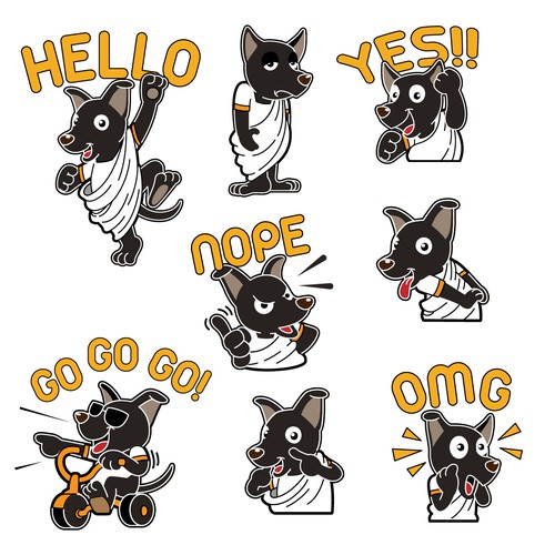 formosan black dog line sticker