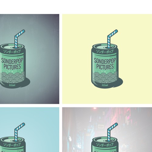 Create a japanese soda can inspired final logo based on existing concept for video production agency