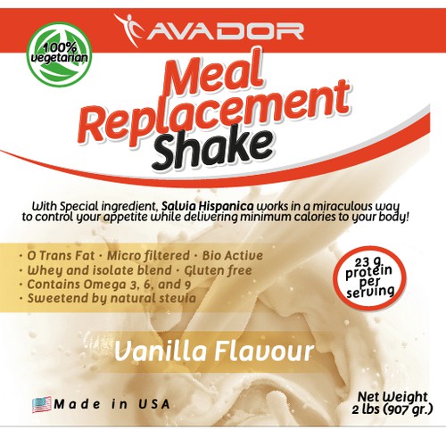 Label for a Meal Replacement Shake