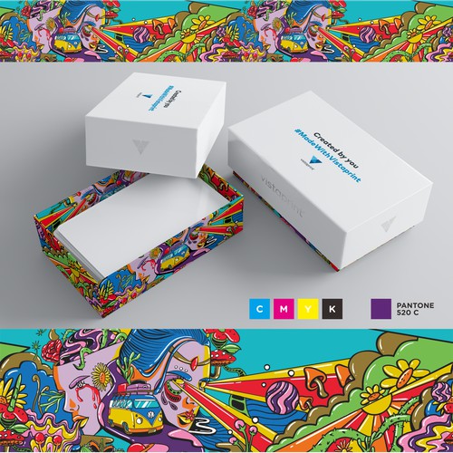 Create a unique & arty illustration for Vistaprint’s Premium biz card boxes