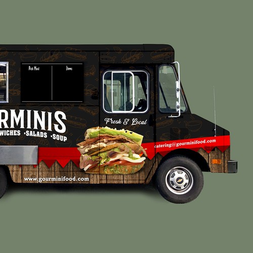 Food Truck Wrap For Sandwich and Salad Company