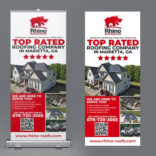 Rhino Restoration Roll Up Banner