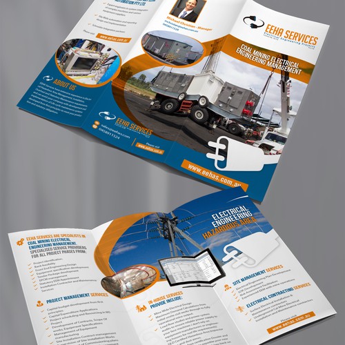 Create an inovative  electrical business sale brochure