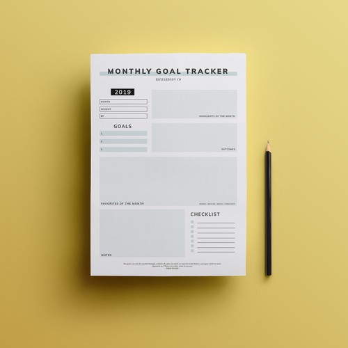 Simple Google Doc Template for Personal Goal Tracking Contest Entry