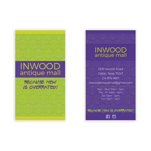 Inwood Antique Mall - Business card design 