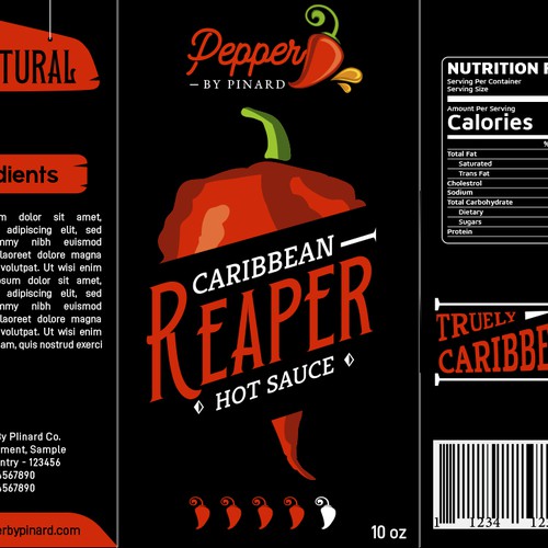 Caribbean hot sauce label design