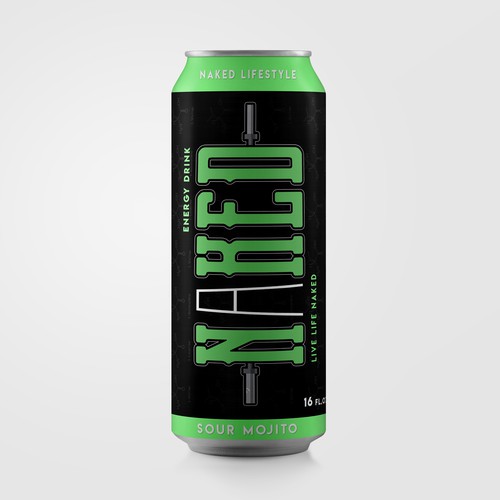 Label concept for  Naked Energy Drink