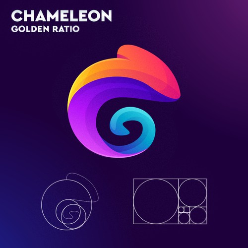 chameleon golden ratio logo design