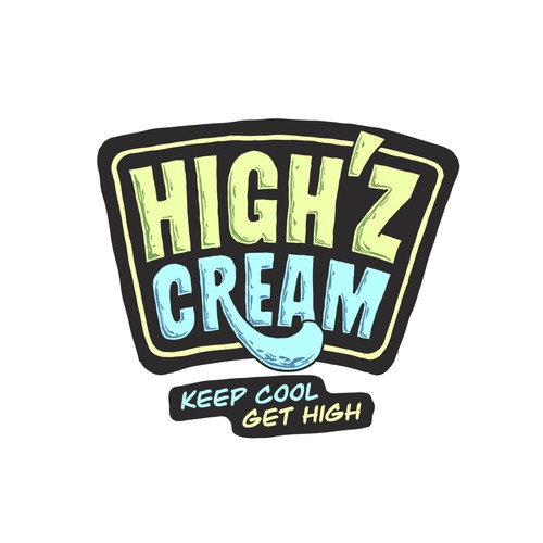Handrawn Typography Logo for artisanal Cannabis Ice Cream