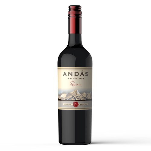 Product label design for 'Andás' wine