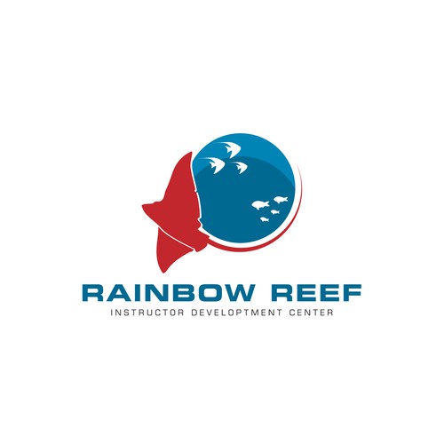 Create a classic scuba diving design for Rainbow Reef Dive Center