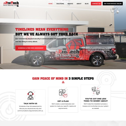 Home page design for Security company