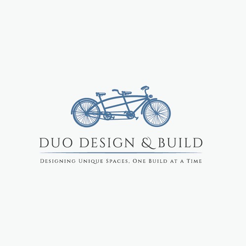 Logo proposal of a tandem bike ready for customisation and sale