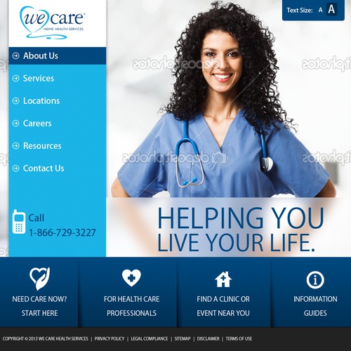 website design for We Care Home Health Services