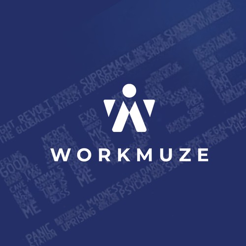 Creative Abstract Logo WM, "M within W" for WorkMuze.