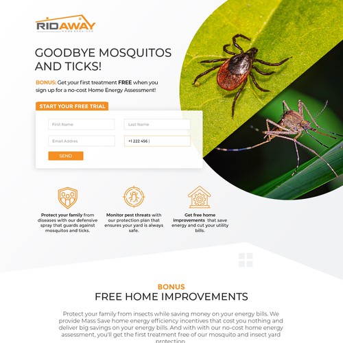 Landing Page Design for RidAway