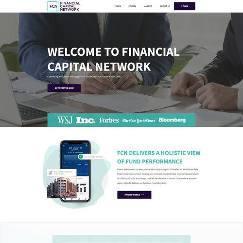 Website design for a FinTech company - FCN