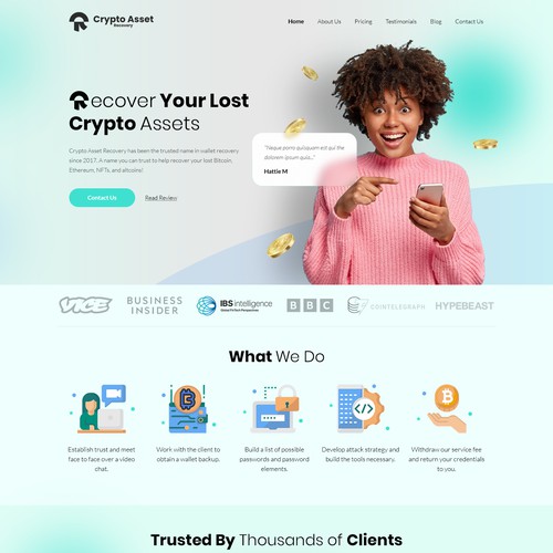 Innovative Web Design for Crypto Asset Recovery