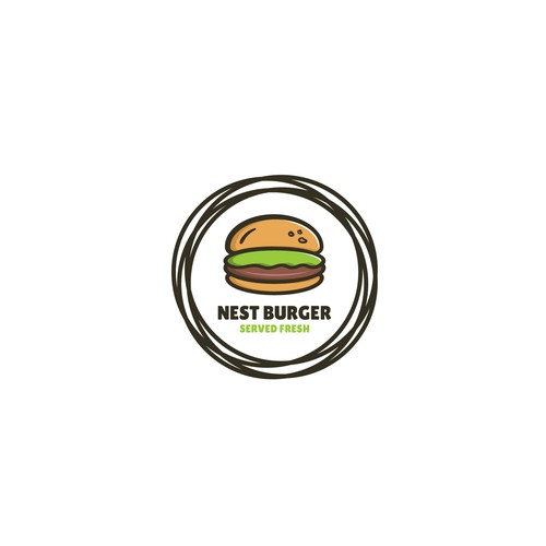  Bold logo for nest burger 