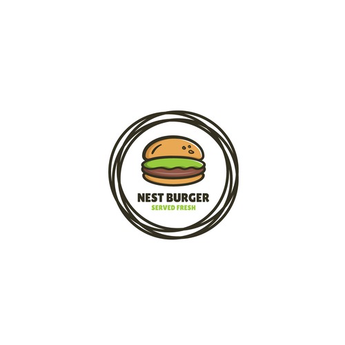  Bold logo for nest burger 